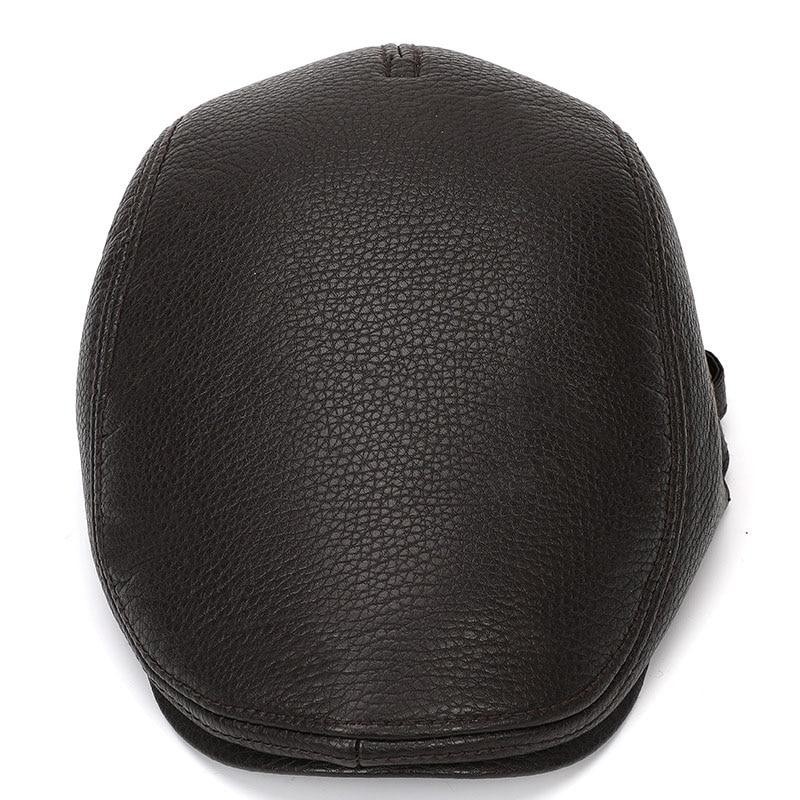 Casquette Plate Béret Simili Cuir