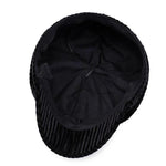 Casquette Gavroche en Velours Noir