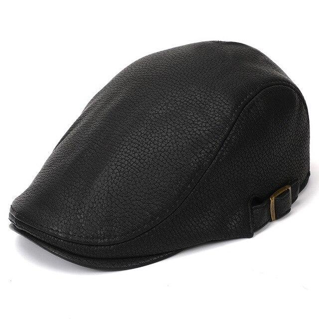 Casquette Plate Simili Cuir